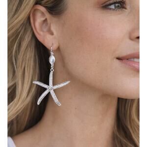 Pomina Silver Starfish Earrings New